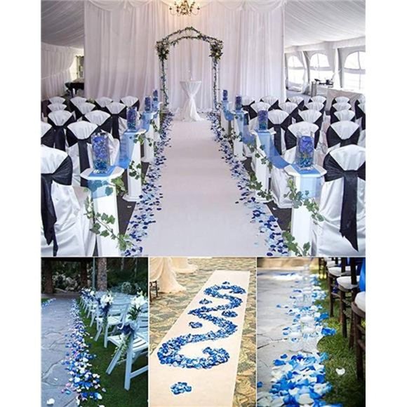 Mixed Royal Blue &Light Blue &White Party Wedding Flowers Silk Rose Petals Party - Picture 4 of 6